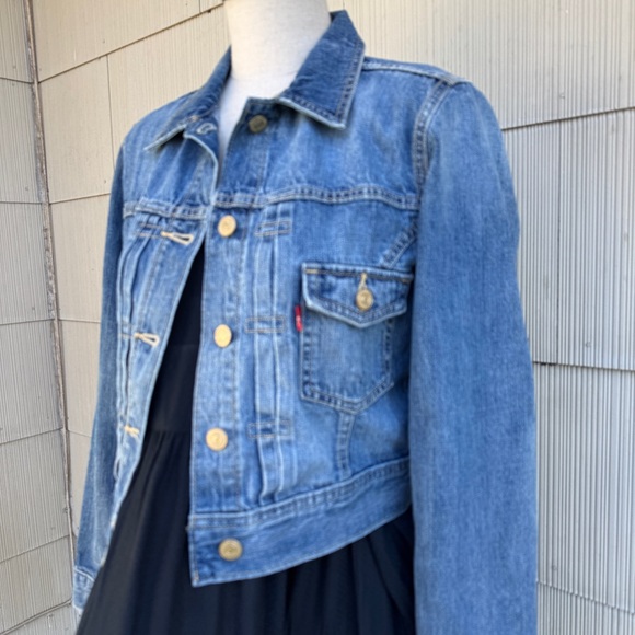 Vintage Levi's 90s Ex-Boyfriend Denim Blue Jacket XS/S - Picture 2 of 10